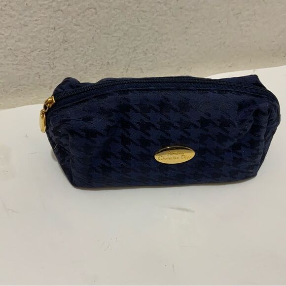 DIOR DARK BLUE HOUNDSTOOTH Christian Dior Parfums Bag pouch - Picture 1 of 9